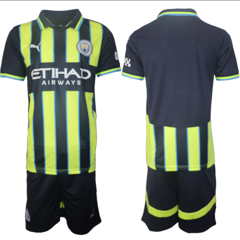 Men 2024-2025 Club Manchester City away black green blank Soccer Jersey